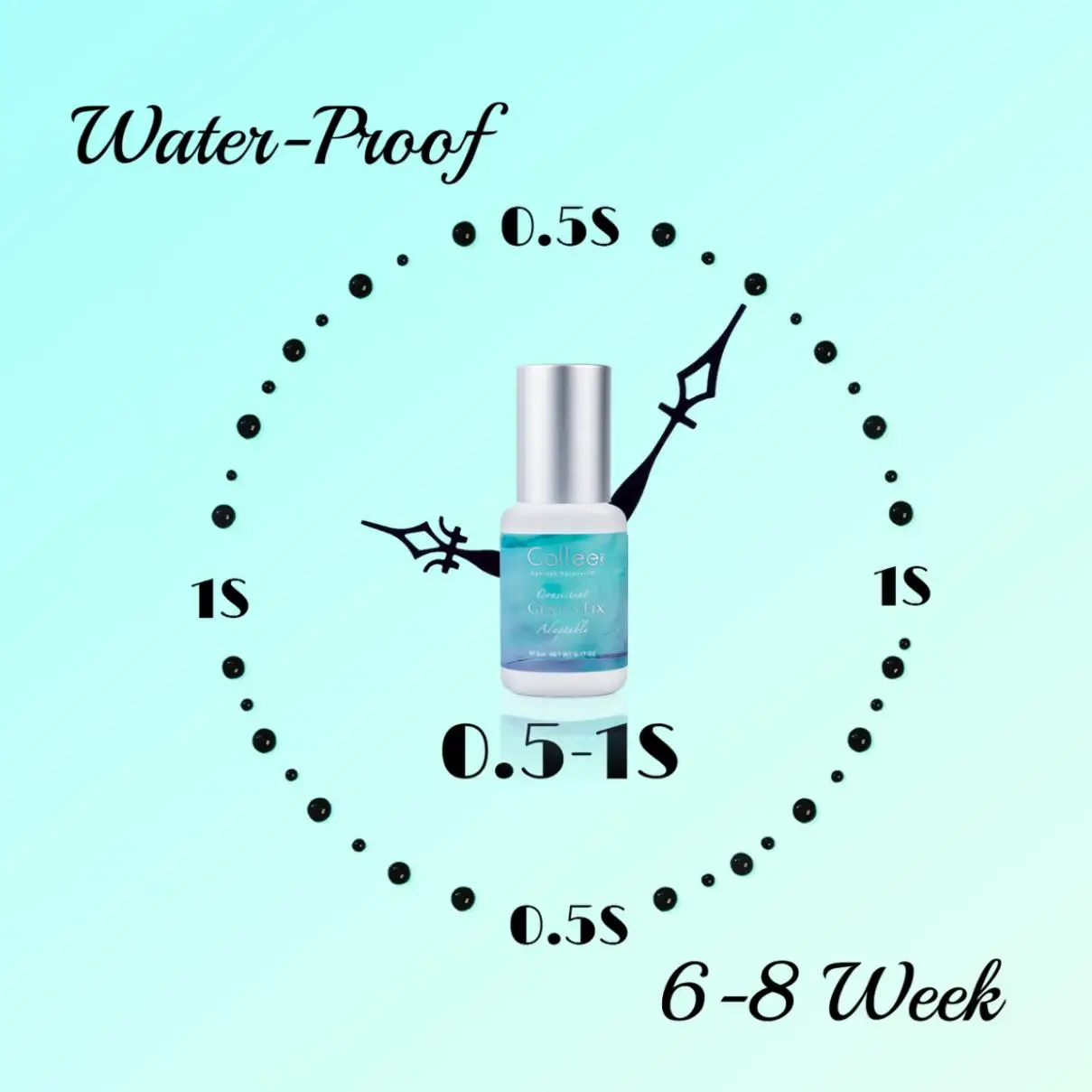 Gollee Sweatproof for Sports Running Waterproof Swimming 0.5-1s Eyelash Extension Glue Fast Drying Professional Eyelash Adhesive