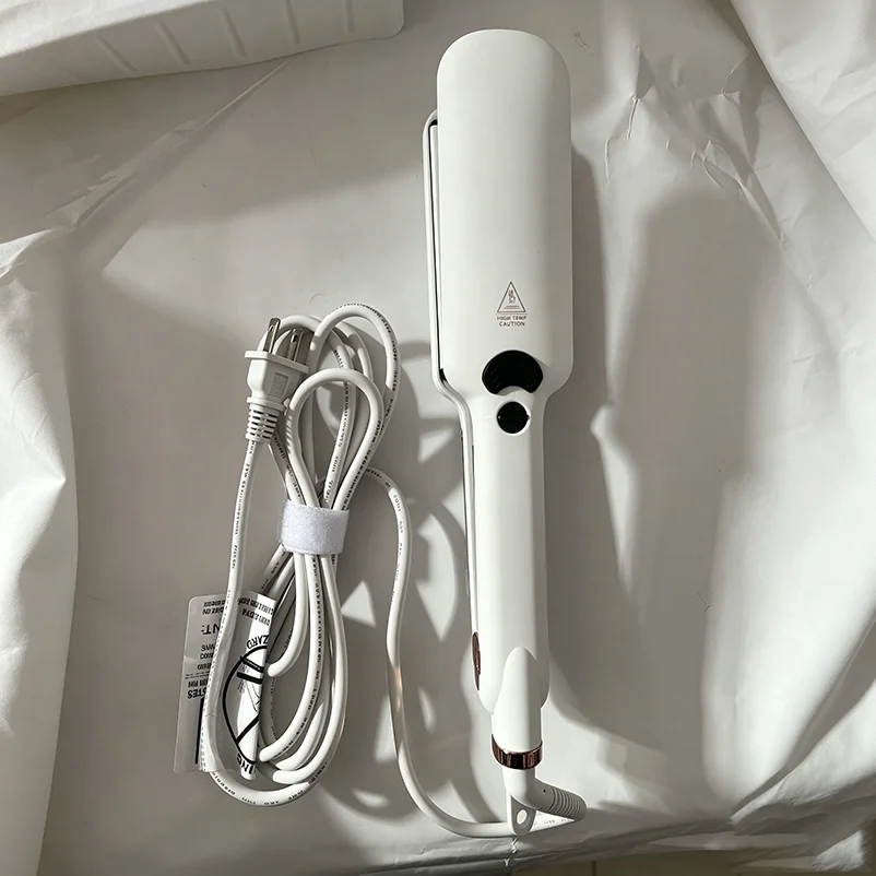 RUCHA Infrared Steam Hair Straightener 2 Inches Wide Plate Hair Salon Steampod Ironing Styler Ceramic Tourmaline Flat Iron