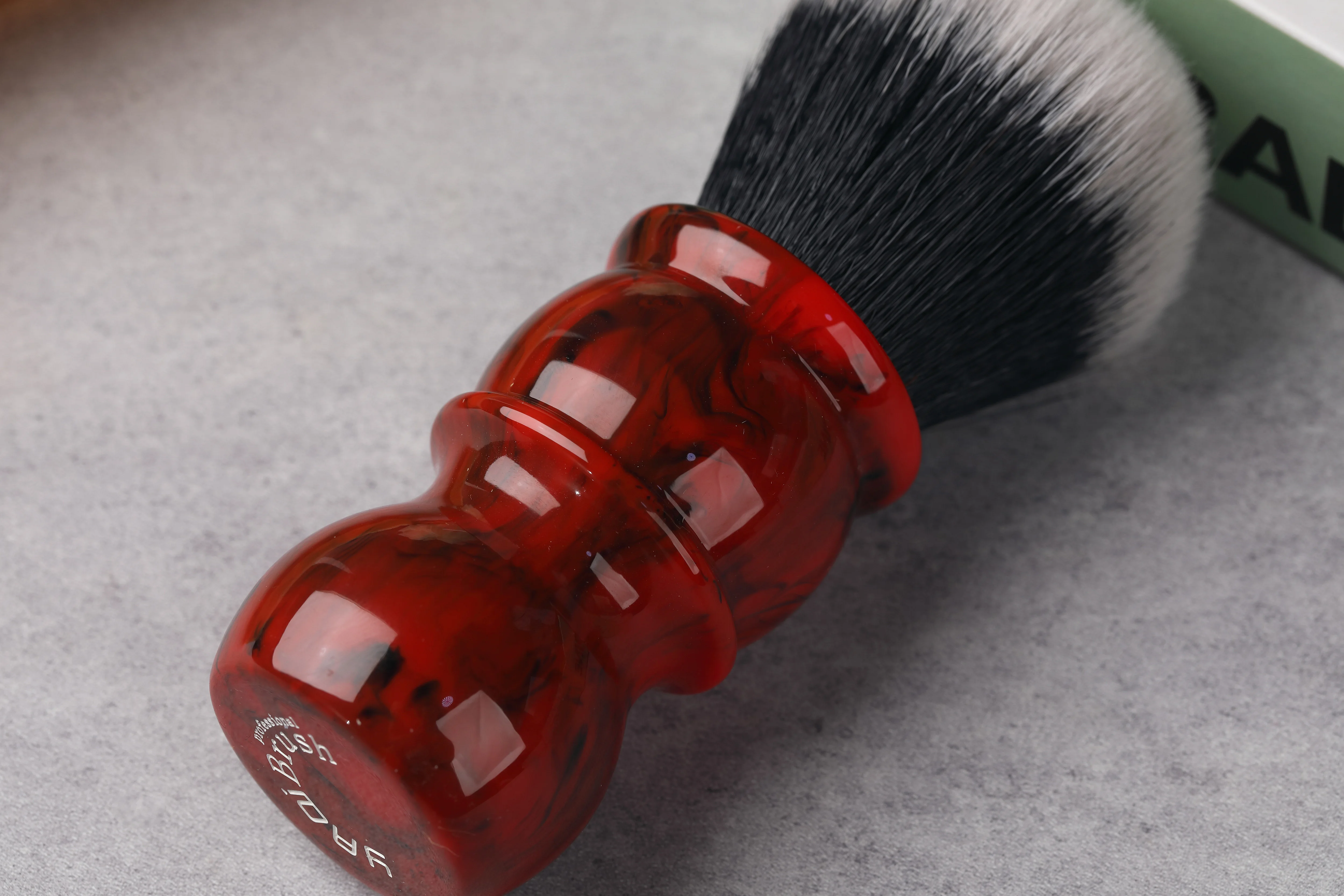 Yaqi Red Marble 24MM Men's Synthetic Hair Beard Brush Shaving Brush