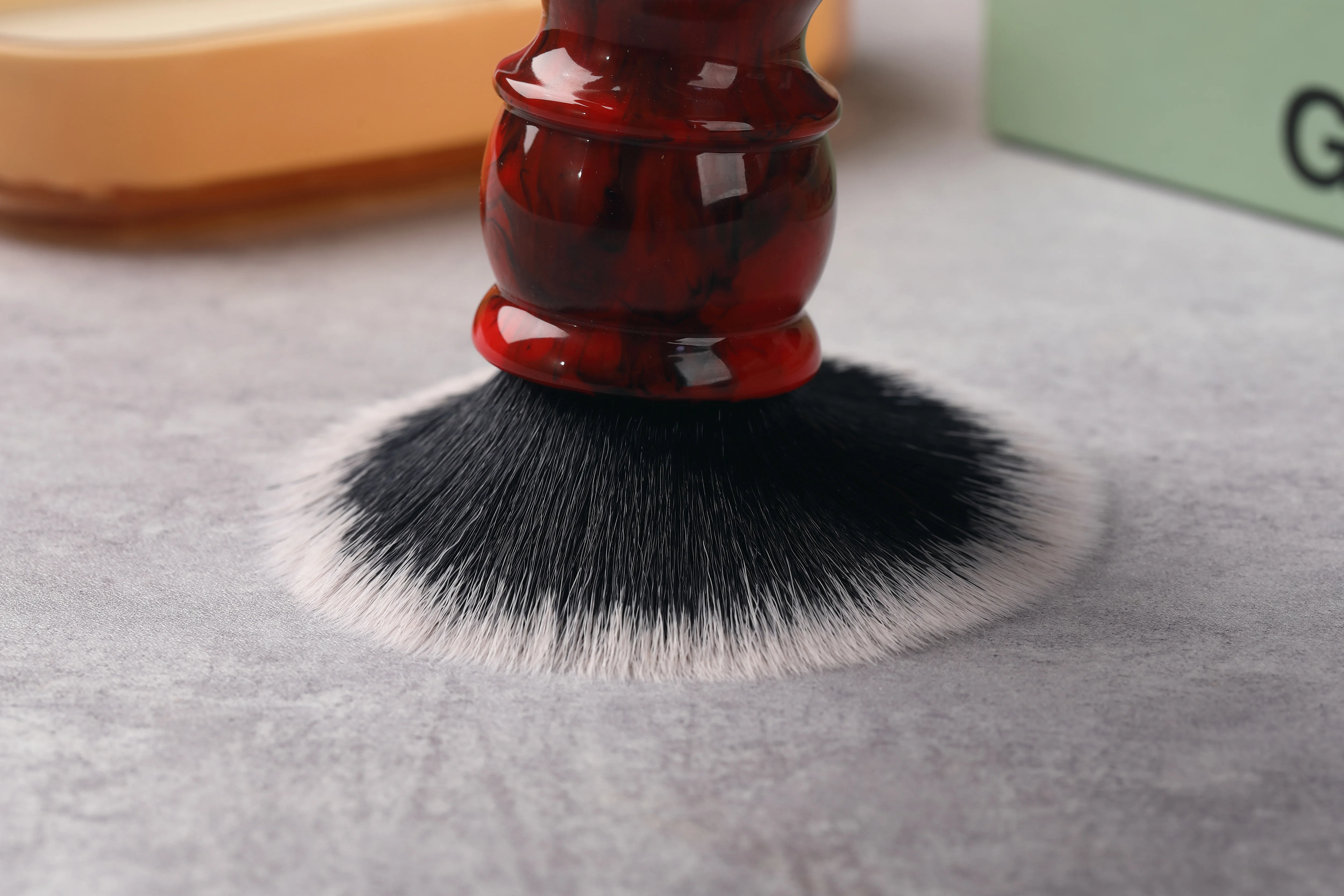 Yaqi Red Marble 24MM Men's Synthetic Hair Beard Brush Shaving Brush