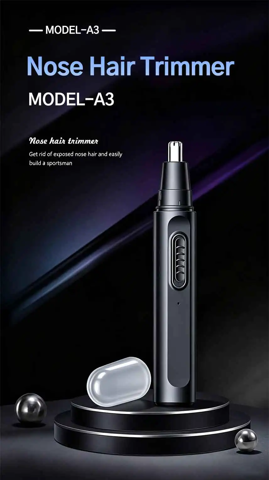 Electric Nose Hair Trimmer for Men and Women, USB-C Rechargeable Ear Nose Groomer with Stainless Steel Head