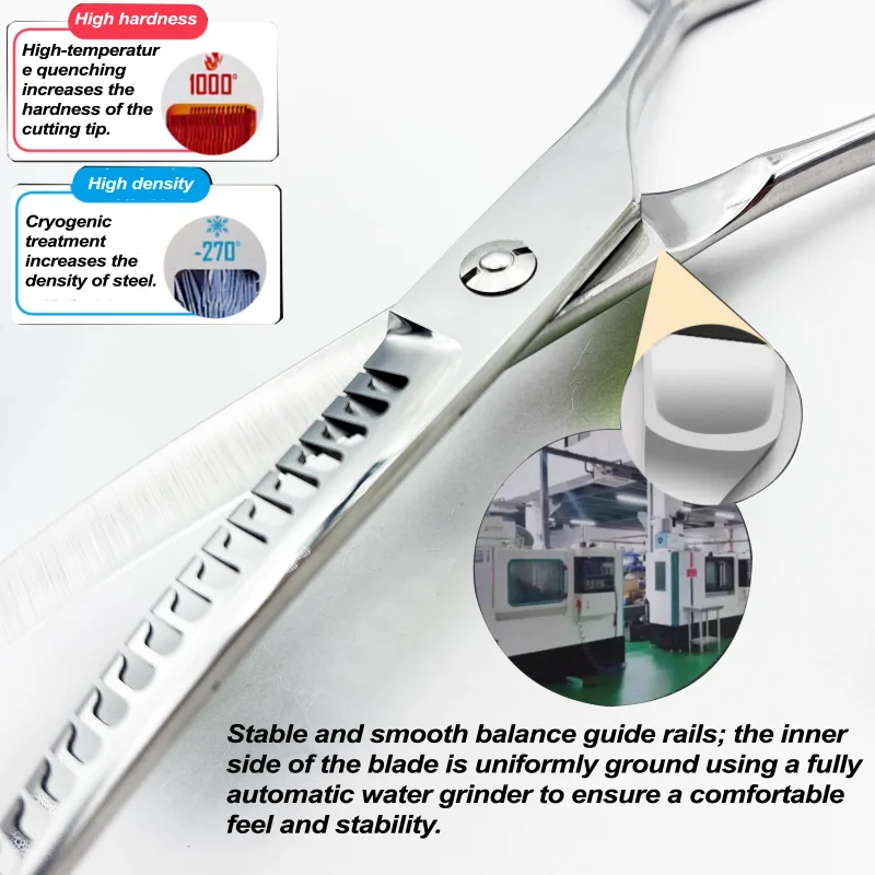 Wingsbro 8 Inch Dog Curved Shark Scissors, Pet Grooming Thinning Scissors, Dog Grooming and Hair Trimming Tool