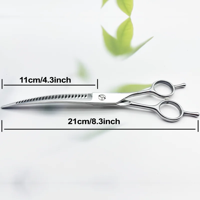 Wingsbro 8 Inch Dog Curved Shark Scissors, Pet Grooming Thinning Scissors, Dog Grooming and Hair Trimming Tool