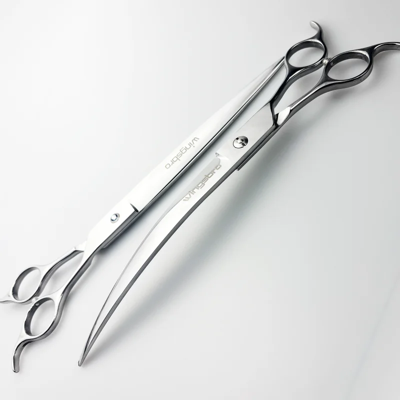Wingsbro 8 Inch Dog Curved Shark Scissors, Pet Grooming Thinning Scissors, Dog Grooming and Hair Trimming Tool