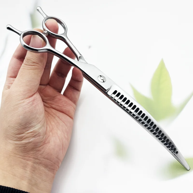 Wingsbro 8 Inch Dog Curved Shark Scissors, Pet Grooming Thinning Scissors, Dog Grooming and Hair Trimming Tool