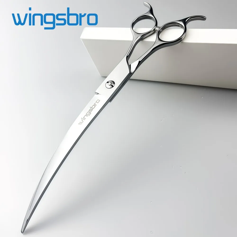 Wingsbro 8 Inch Dog Curved Shark Scissors, Pet Grooming Thinning Scissors, Dog Grooming and Hair Trimming Tool