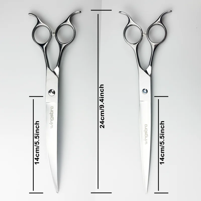 Wingsbro 8 Inch Dog Curved Shark Scissors, Pet Grooming Thinning Scissors, Dog Grooming and Hair Trimming Tool