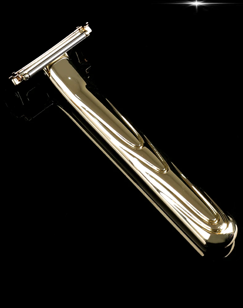 Chaoke Manual Razor Vintage Straight Razor Hand Shaving Razor Stand Beard Shaver Men's Double-Edged Blade