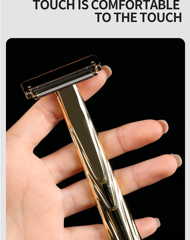 Chaoke Manual Razor Vintage Straight Razor Hand Shaving Razor Stand Beard Shaver Men's Double-Edged Blade