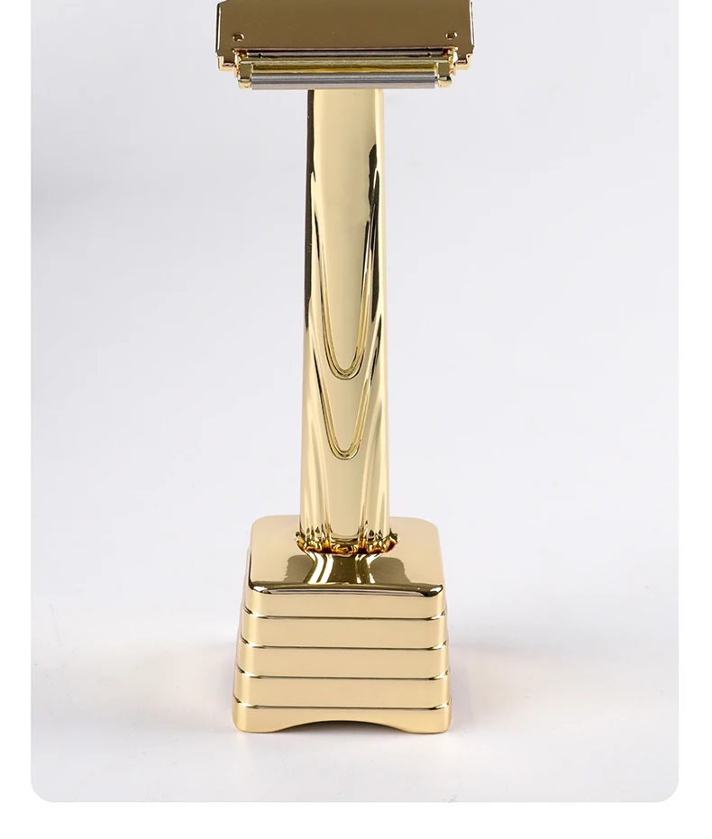 Chaoke Manual Razor Vintage Straight Razor Hand Shaving Razor Stand Beard Shaver Men's Double-Edged Blade