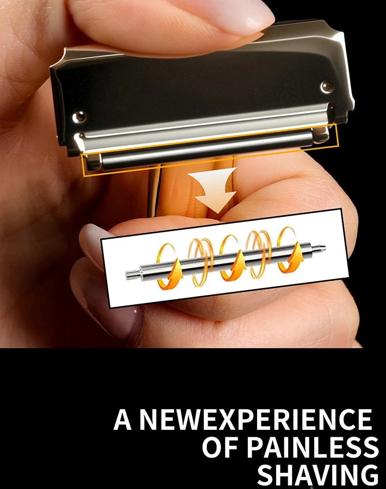 Chaoke Manual Razor Vintage Straight Razor Hand Shaving Razor Stand Beard Shaver Men's Double-Edged Blade