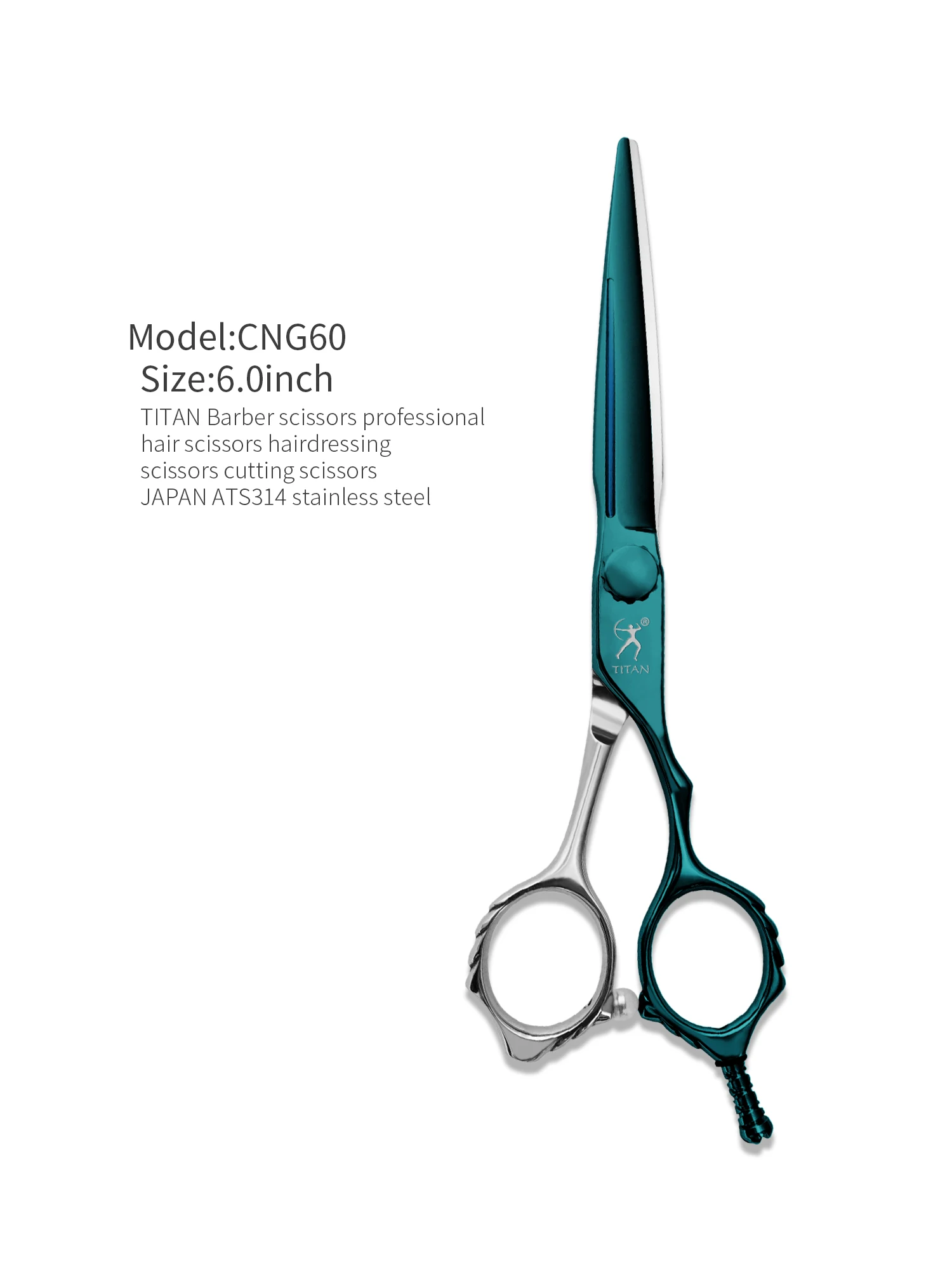 TITAN Professional Hair Scissors Barber Cutting Scissors Hairdressing Shear Salon ToolsATS314 Stainless Steel