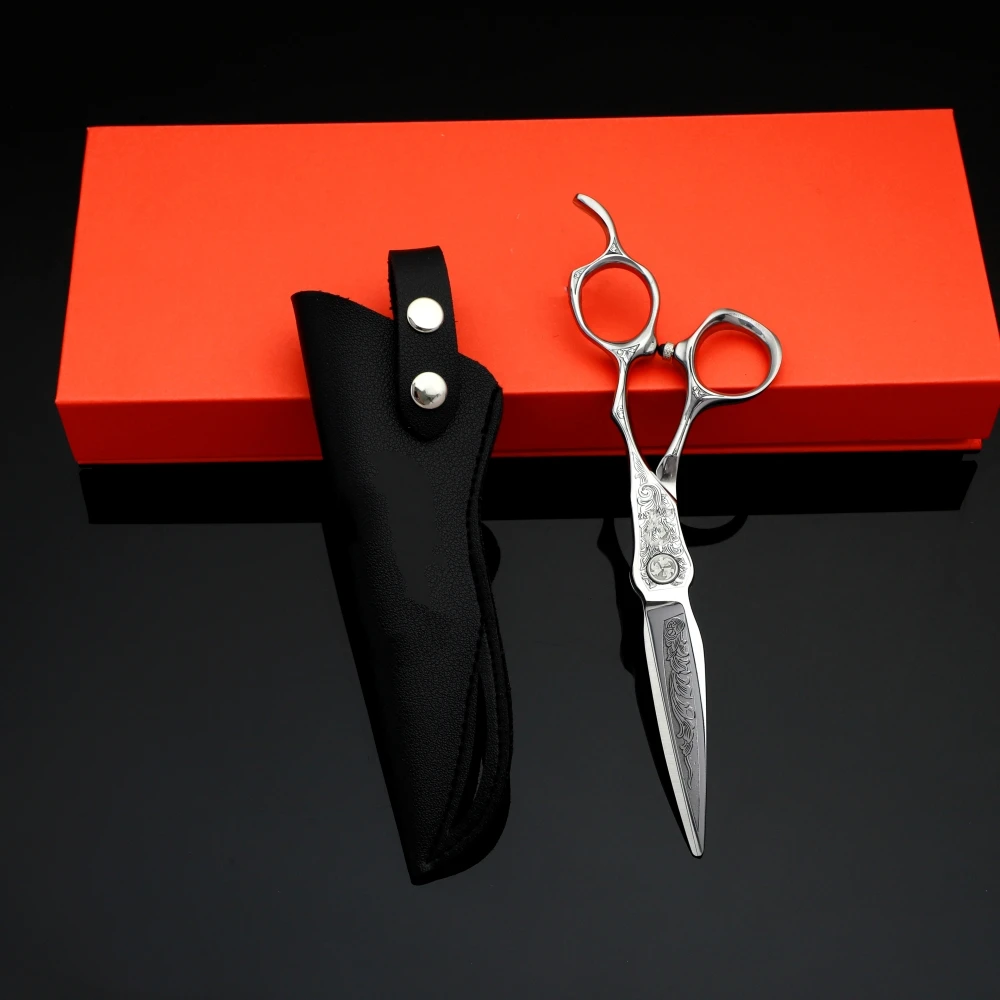 Professional Barber Scissors VG10 Steel 6.2 Inch 3D Carved Handle High-End Salon Hairdressing Sharp And Durable Cutting Tools