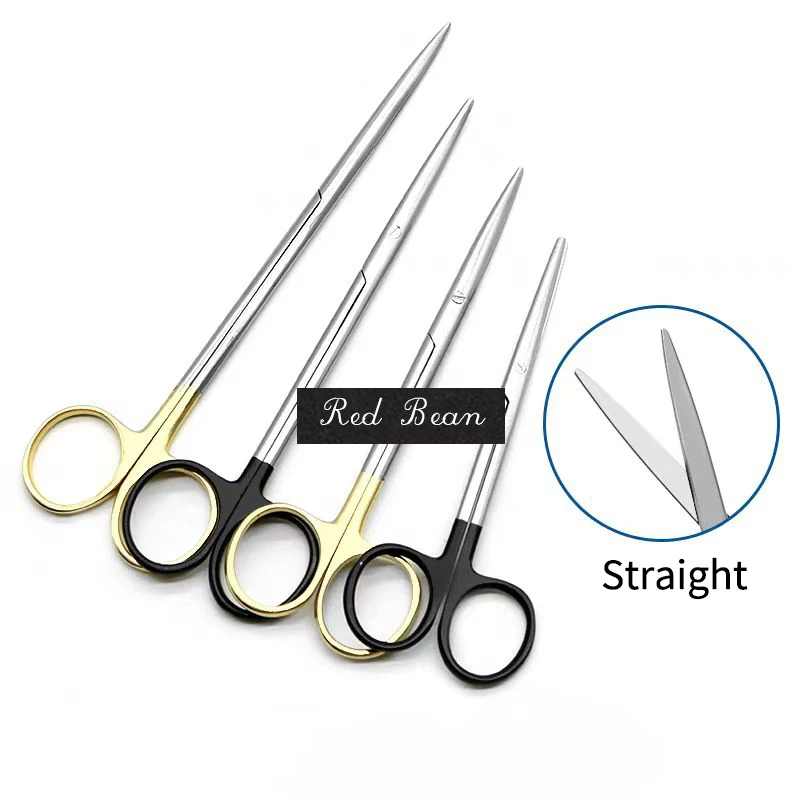 Gold Handle Blunt Tissue Scissors Peel Skin Scissors Nose Peel Blunt Scissors Round Head Serrated Nasal Surgery Tools
