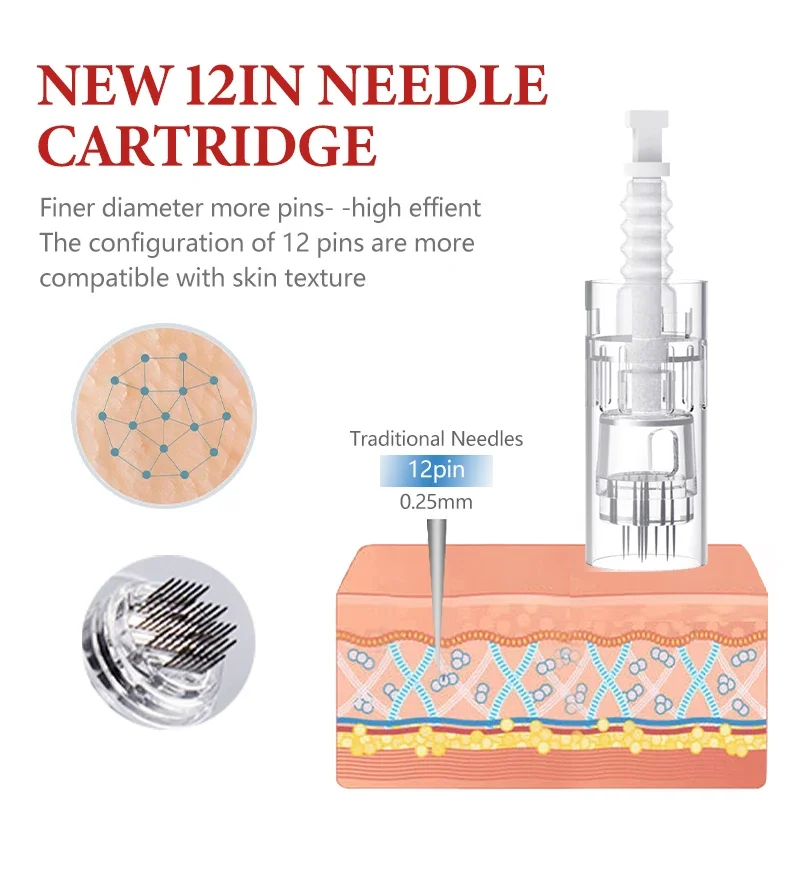Dr.pen Ultima MYM with 12pcs Cartridge Nano Skin Care Kit 0.25mm Needle Derma Pen Skin Rejuvenation Machine