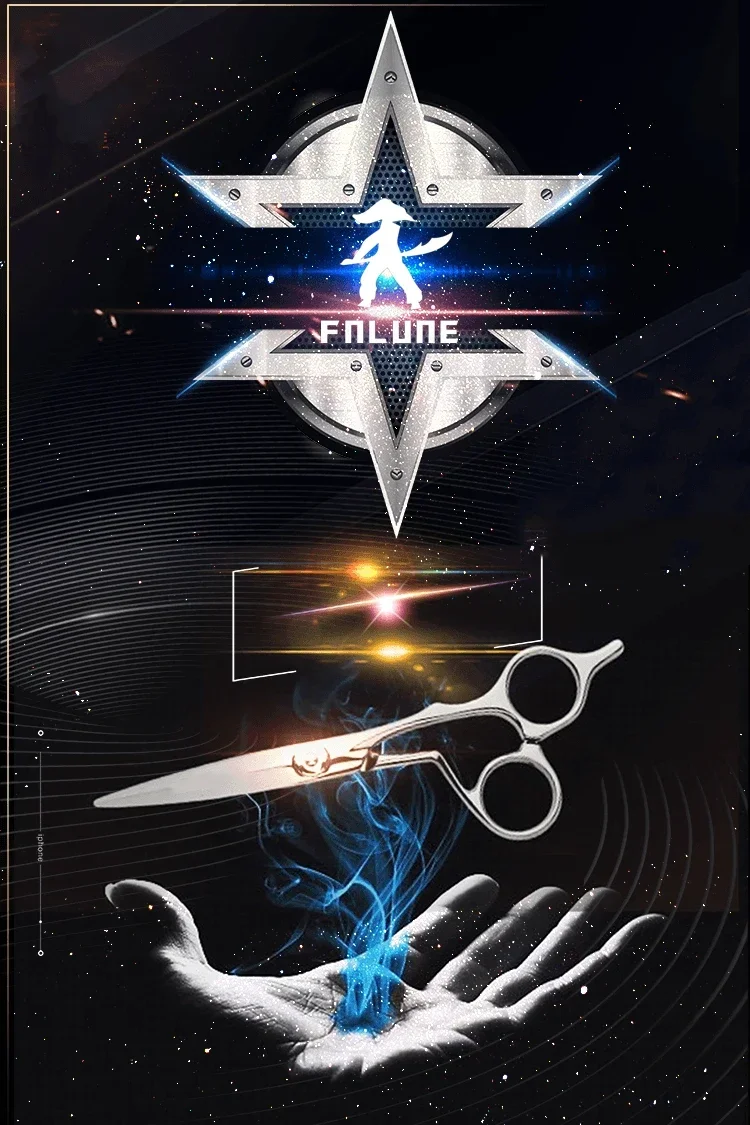 FnLune 6.0 Hairdressing Barber Hair Scissor Professional Hairdressers Barbers Stainless Steel Hair Cutting Shears Salon Barbers
