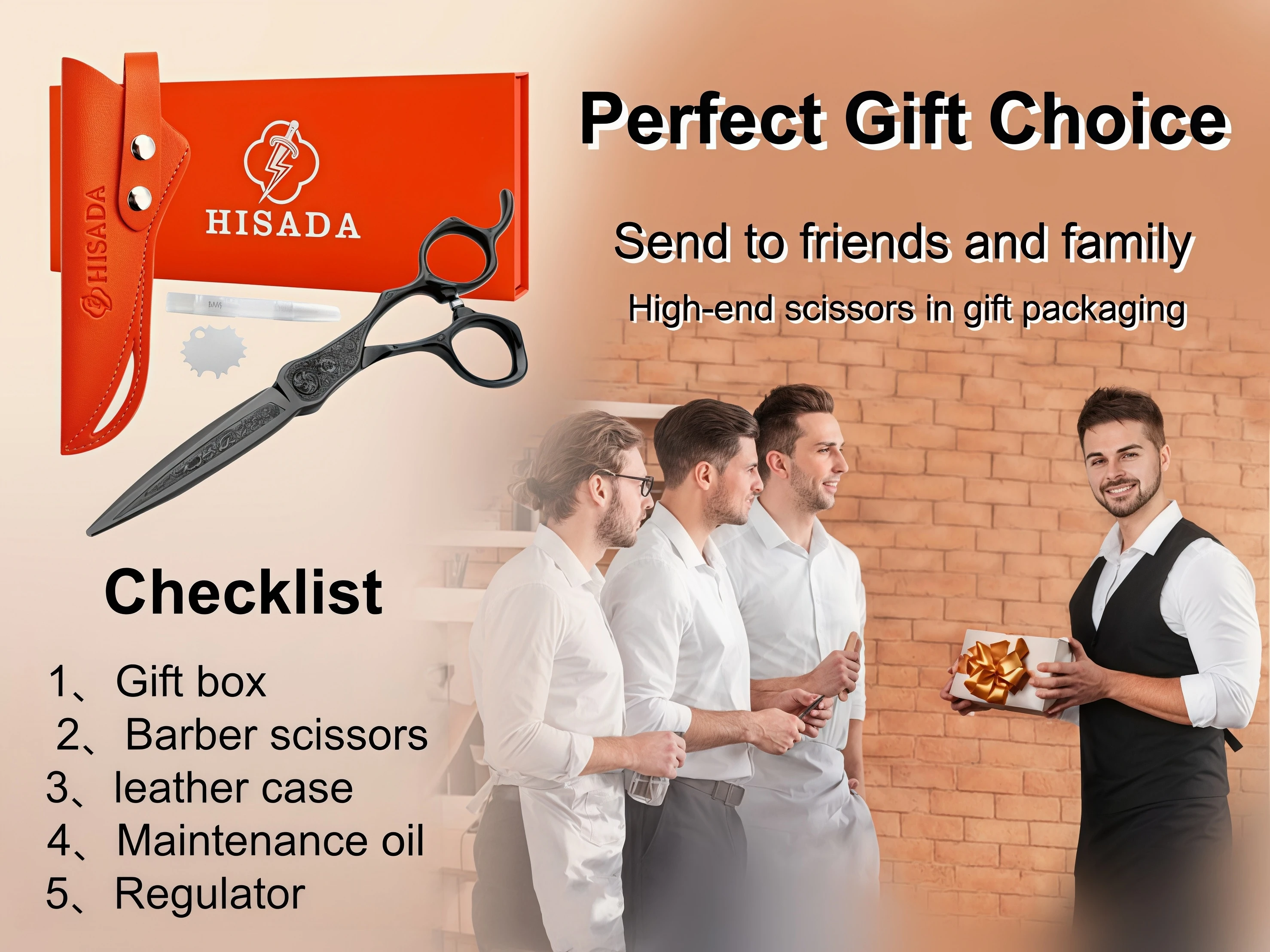 HISADA Hairdressing Scissors 6.0 Inch VG10 Steel Grade Scissors Pattern Professional Hair Salon Top Professional Scissor