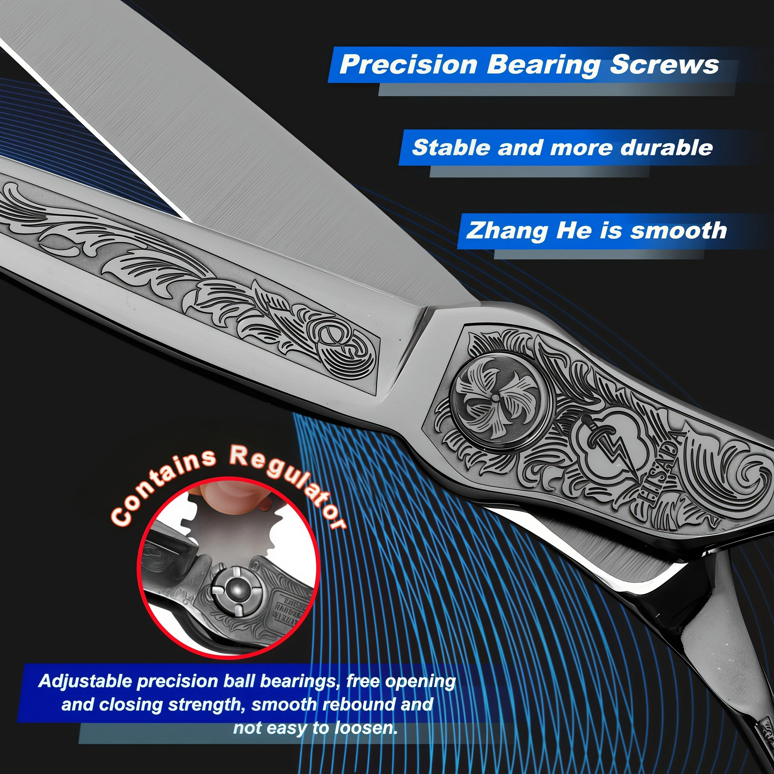 HISADA Hairdressing Scissors 6.0 Inch VG10 Steel Grade Scissors Pattern Professional Hair Salon Top Professional Scissor