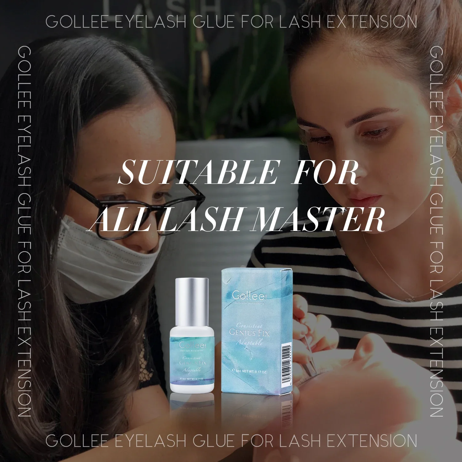 Gollee Professional Eyelash Extension Glue 0.5s Fast Dry Last 8 Weeks Medical Grade Latex-Free Low Fumes For Expert Lash Artists