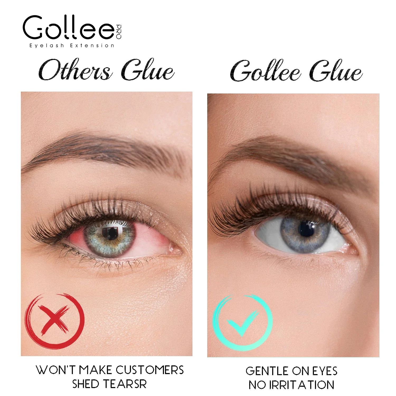 Gollee Professional Eyelash Extension Glue 0.5s Fast Dry Last 8 Weeks Medical Grade Latex-Free Low Fumes For Expert Lash Artists