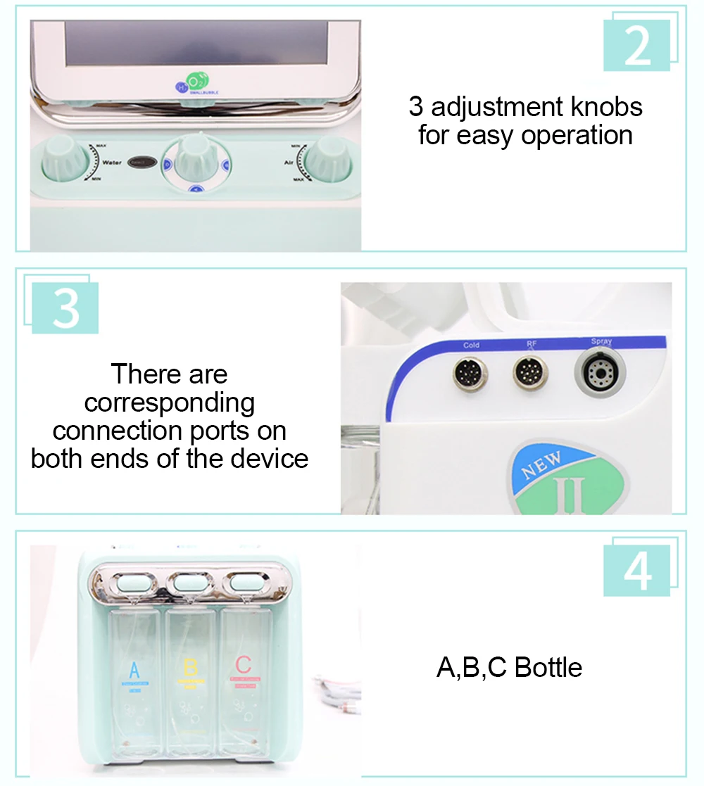 AOKO 6 in 1 Professional Beauty Facial Machine Hydra Aqua Deep Cleaning Skin Care Device H2-O2 Hydro Dermabrasion RF Bio-lifting