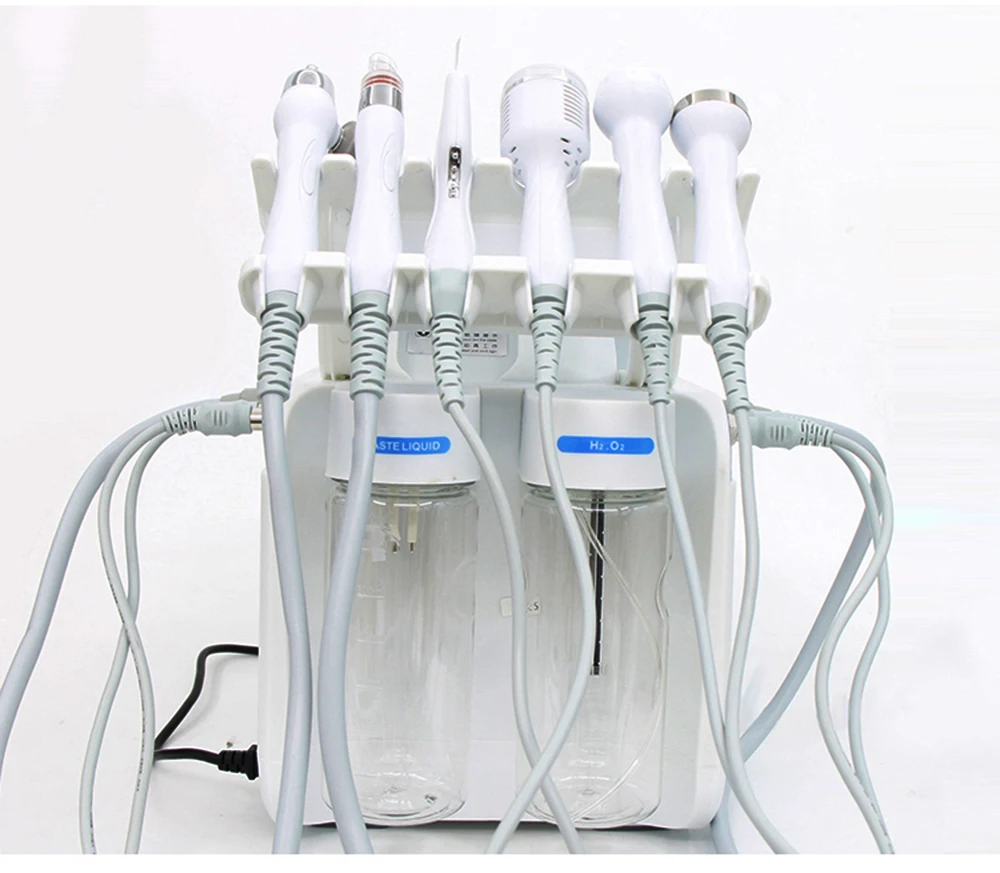 AOKO 6 in 1 Professional Beauty Facial Machine Hydra Aqua Deep Cleaning Skin Care Device H2-O2 Hydro Dermabrasion RF Bio-lifting