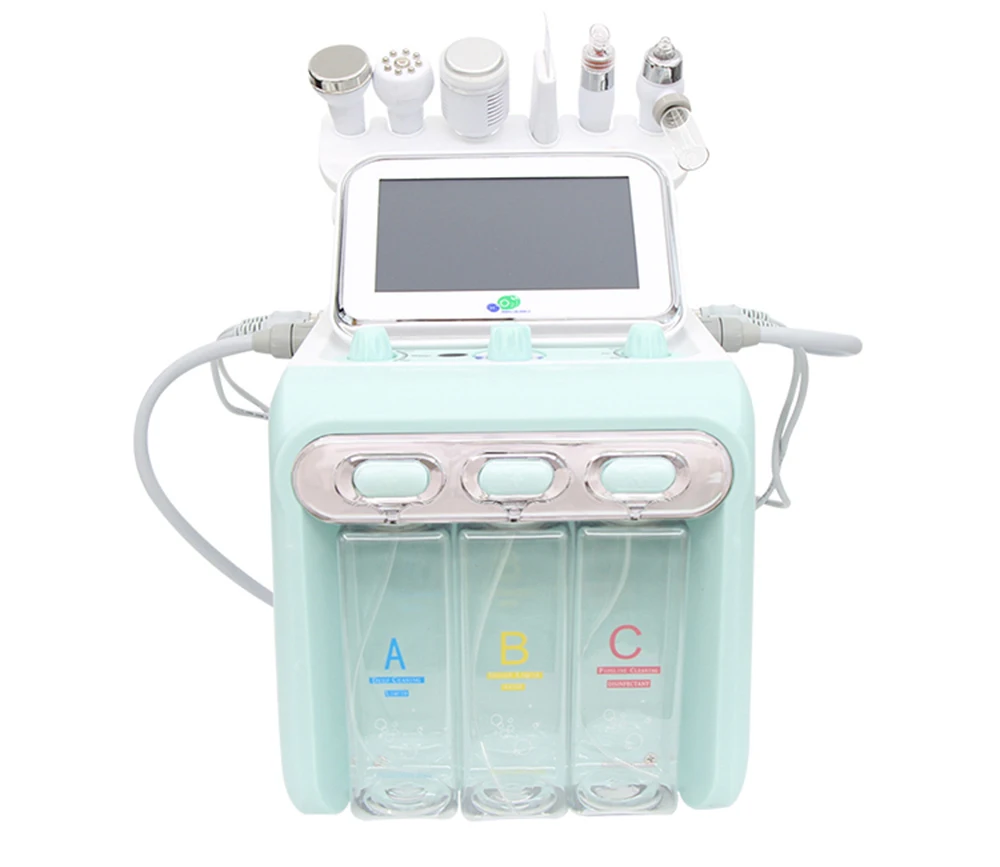 AOKO 6 in 1 Professional Beauty Facial Machine Hydra Aqua Deep Cleaning Skin Care Device H2-O2 Hydro Dermabrasion RF Bio-lifting