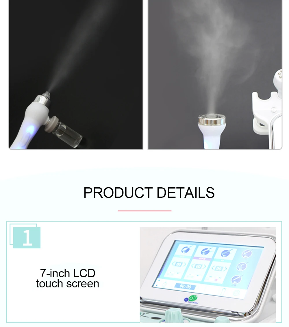 AOKO 6 in 1 Professional Beauty Facial Machine Hydra Aqua Deep Cleaning Skin Care Device H2-O2 Hydro Dermabrasion RF Bio-lifting