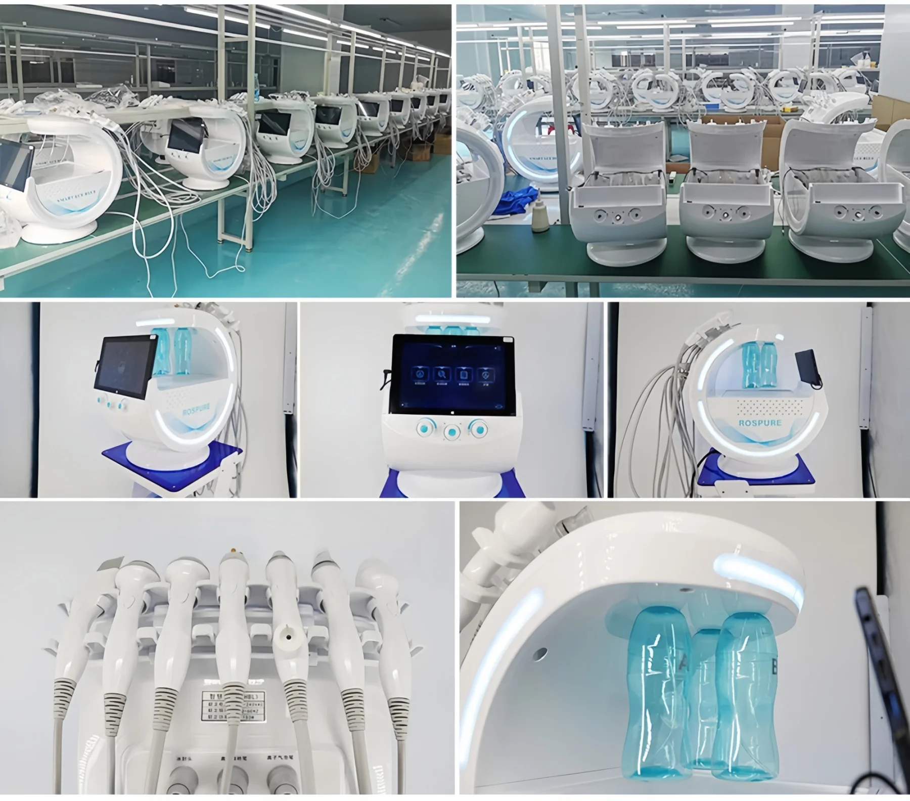 New 7 In 1 Smart Facial Cleansing Skin Analyze Deep Pore Vacuum Hydra Lift Anti-aging Beauty Machine Ice Blue