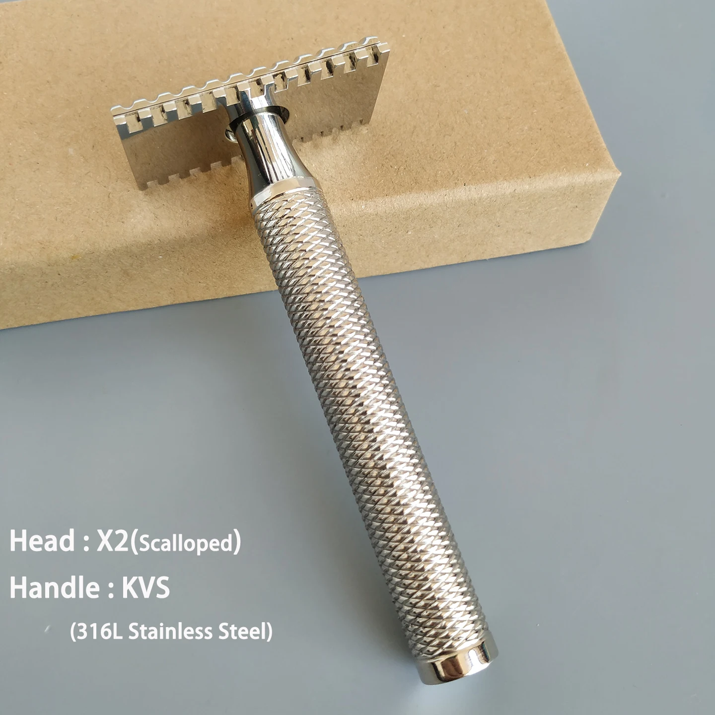 Dscosmetic X2 316L Stainless Steel Double Edge Safety Razor Cpen Comb for Man Wet Shaving