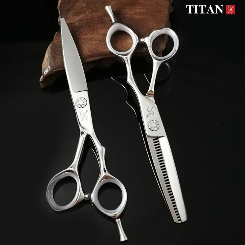 Titan Professional Hair Scissors Barber Tool Beard Ball Screw Hand Made Sharp VG10 Steel Hair Cutting Slicing Scissors