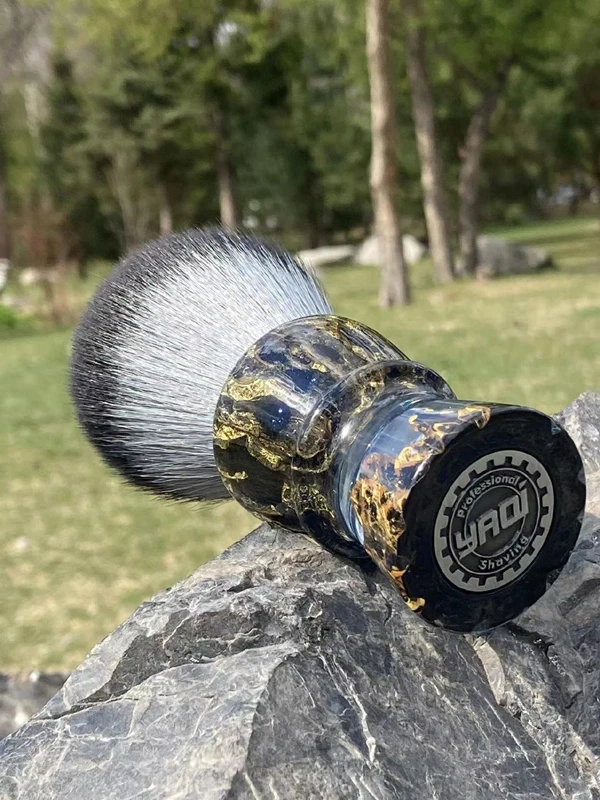 YAQI ROCKS 28mm Synthetic Hair Resin Handle Men Wet Shaving Brush