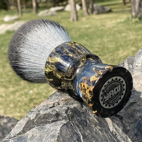YAQI ROCKS 28mm Synthetic Hair Resin Handle Men Wet Shaving Brush