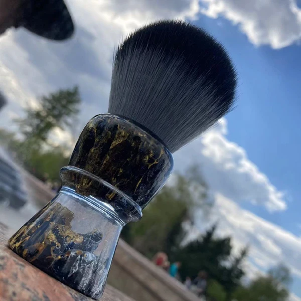YAQI ROCKS 28mm Synthetic Hair Resin Handle Men Wet Shaving Brush