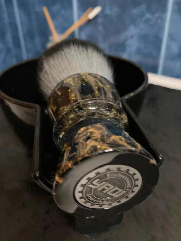 YAQI ROCKS 28mm Synthetic Hair Resin Handle Men Wet Shaving Brush