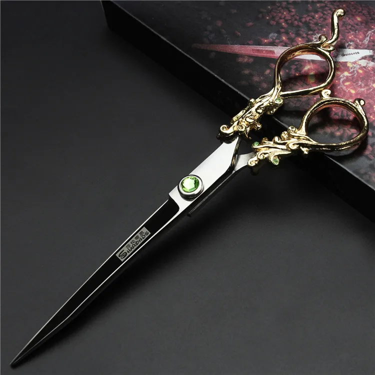 Retro professional barber shop hairdressing scissors 6.0 440c 7 inch hair cutting thinning shears kit tesoura makas barbearia