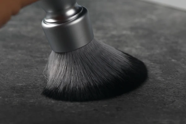 YAQI Aluma Heavy Metal Handle Timber Wolf Synthetic Hair Tuxedo Knot Shaving Brush for Mens Shave