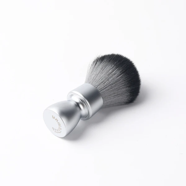 YAQI Aluma Heavy Metal Handle Timber Wolf Synthetic Hair Tuxedo Knot Shaving Brush for Mens Shave