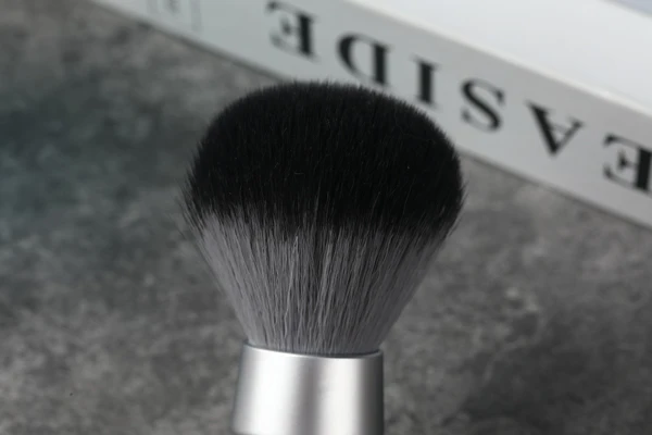 YAQI Aluma Heavy Metal Handle Timber Wolf Synthetic Hair Tuxedo Knot Shaving Brush for Mens Shave