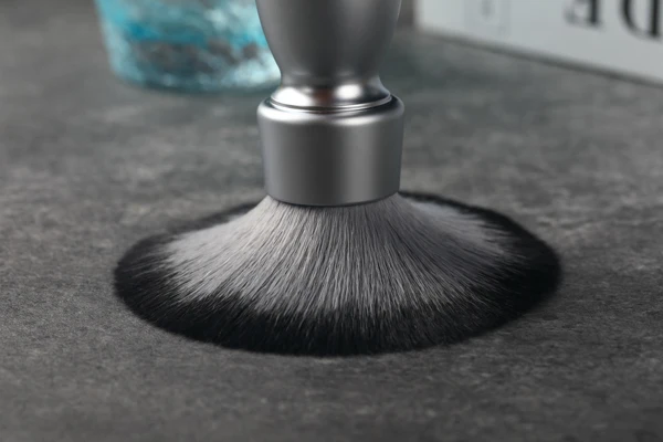 YAQI Aluma Heavy Metal Handle Timber Wolf Synthetic Hair Tuxedo Knot Shaving Brush for Mens Shave