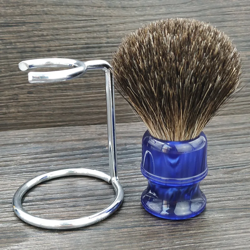 Dscosmetic 26mm Ocean Blue Black Natural Hair Knots Shaving Brush Ocean Blue Handle