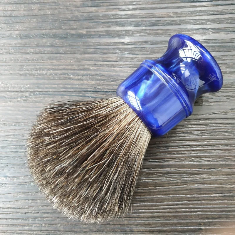 Dscosmetic 26mm Ocean Blue Black Natural Hair Knots Shaving Brush Ocean Blue Handle