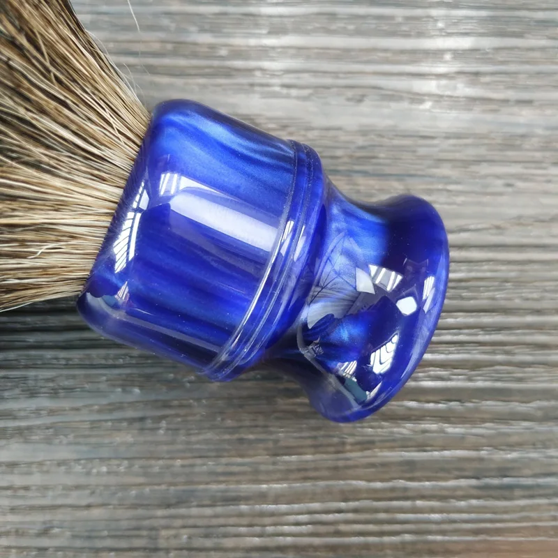 Dscosmetic 26mm Ocean Blue Black Natural Hair Knots Shaving Brush Ocean Blue Handle