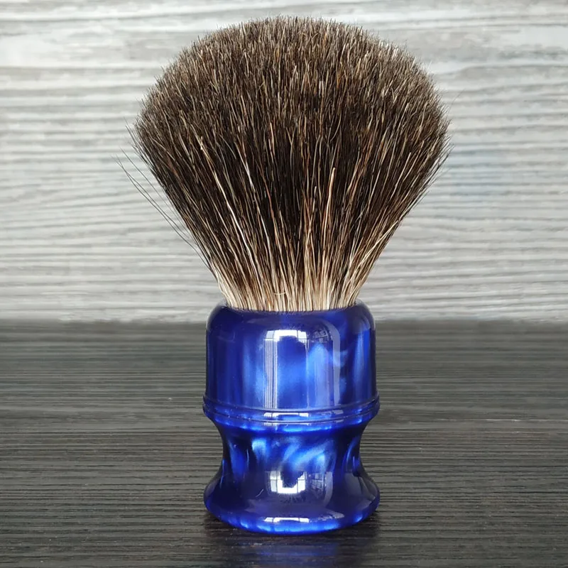 Dscosmetic 26mm Ocean Blue Black Natural Hair Knots Shaving Brush Ocean Blue Handle