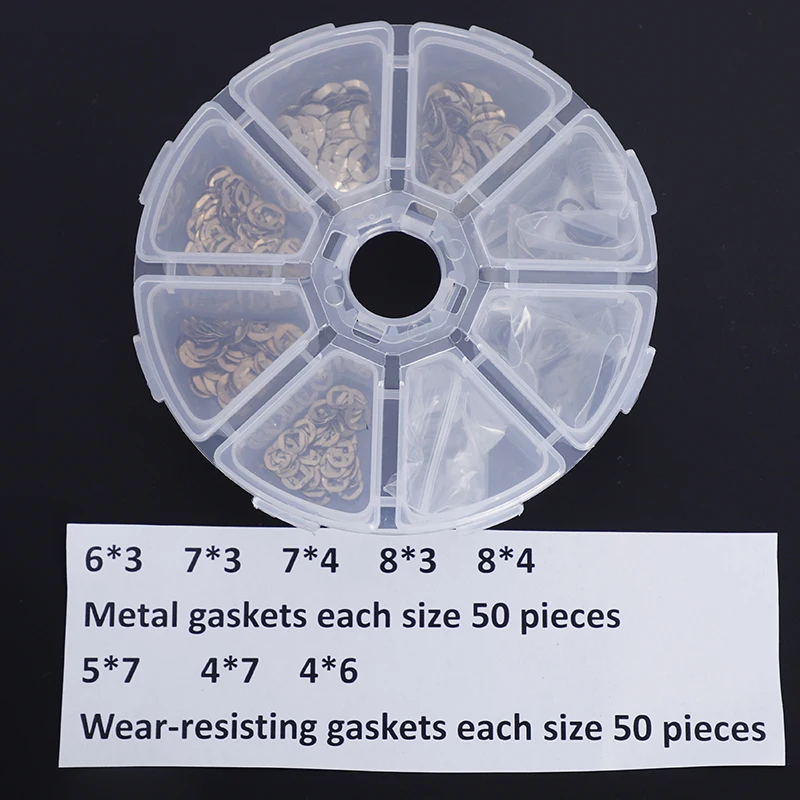 8 Sizes Mix Gaskets 400/800/1600 Pcs Metal Gasket Nylon Wear-Resisting Gaskets Repair Kit Hairdressing Scissor Accessory PJ-0010
