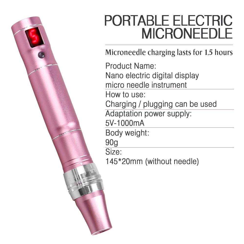 Professional Wireless Microneedling Pen Electric Derma Pen Mute Rechargeable Facial Beauty Face Body Skin Rejuvenation Repair