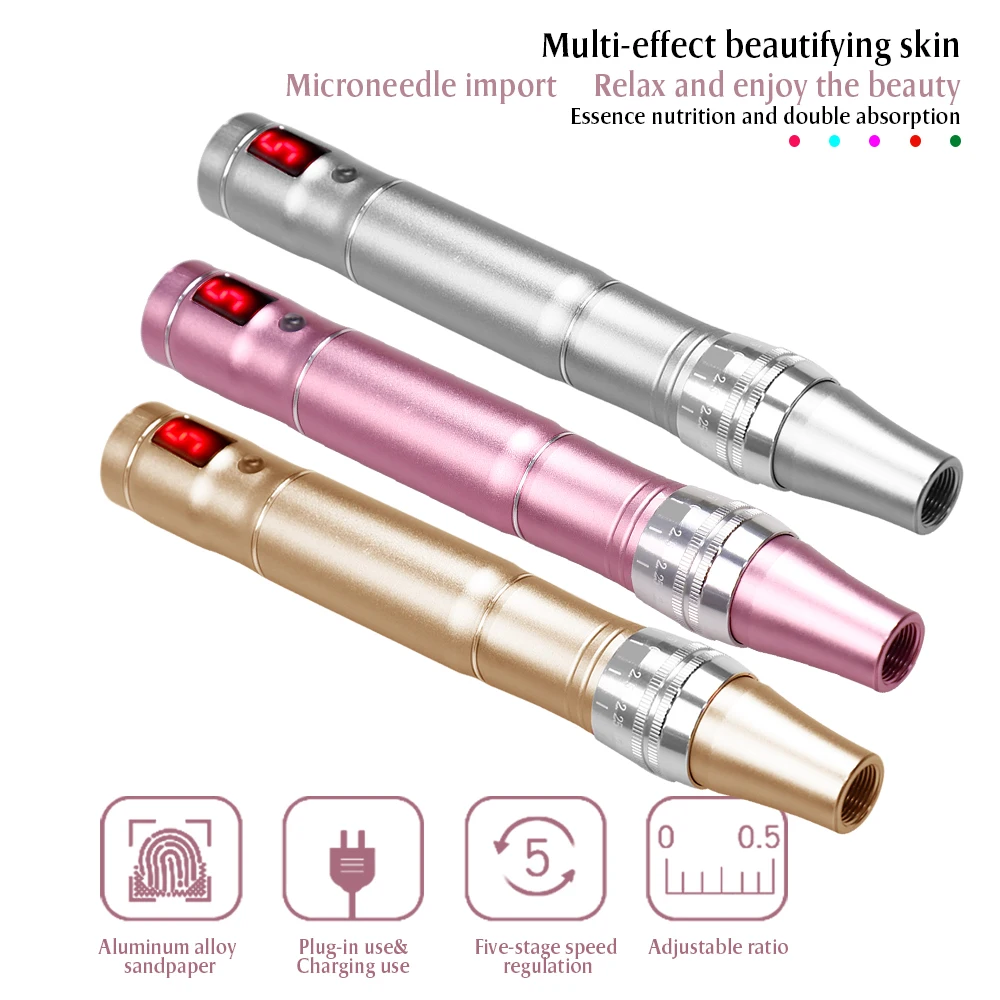Professional Wireless Microneedling Pen Electric Derma Pen Mute Rechargeable Facial Beauty Face Body Skin Rejuvenation Repair