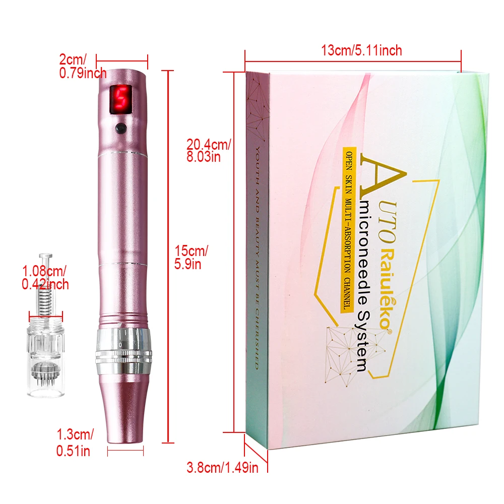 Professional Wireless Microneedling Pen Electric Derma Pen Mute Rechargeable Facial Beauty Face Body Skin Rejuvenation Repair