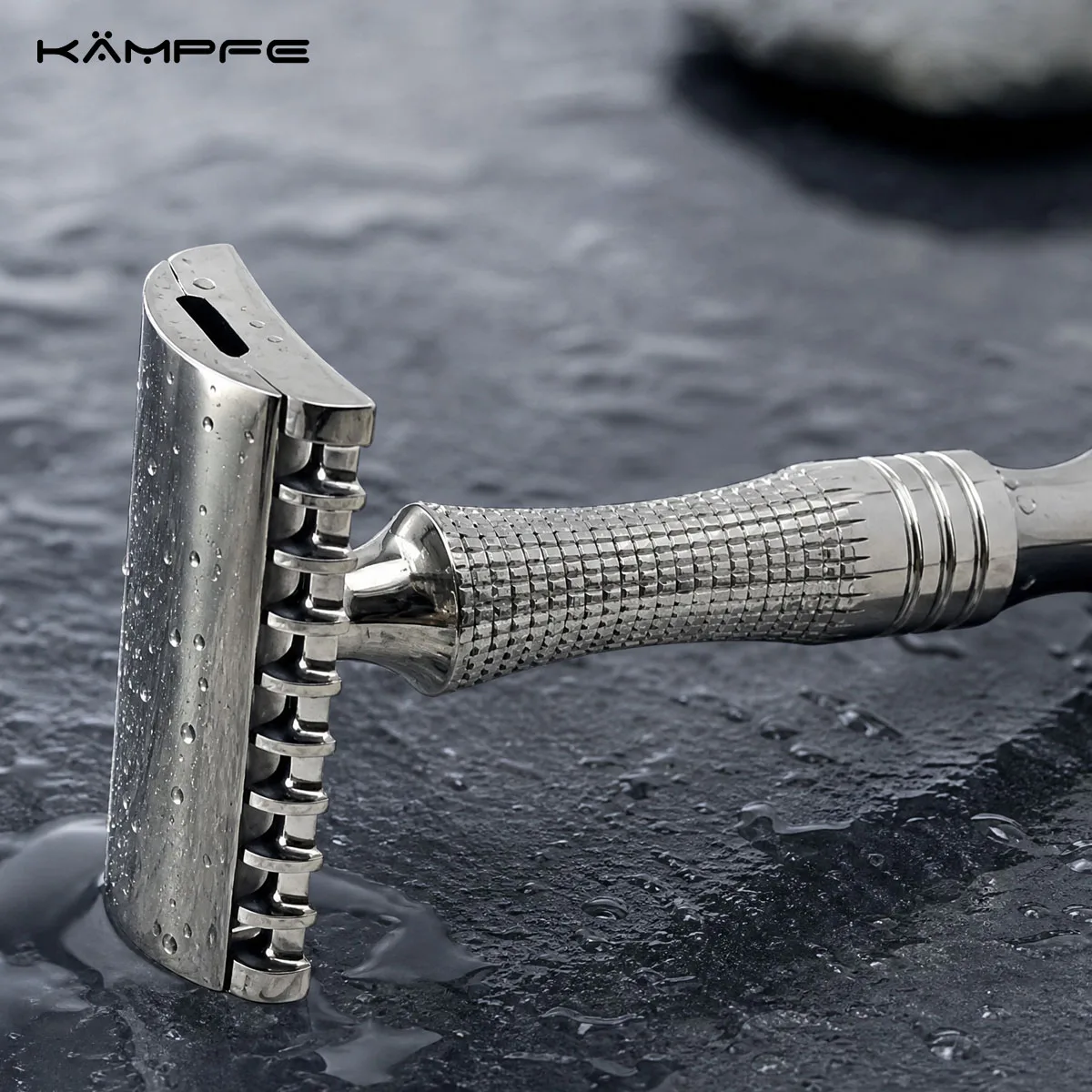 KAMPFE Stainless Steel /Titanium Safety Razor CNC Precision Machined Double Edge Manual Razor Smooth Wet Shaving for Men