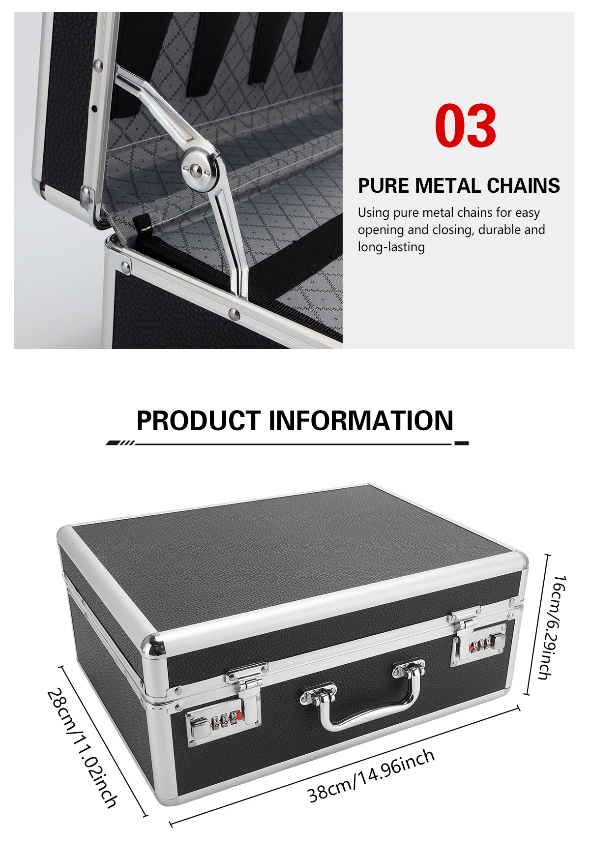 Professional Barber Suitcase - Hard Aluminum Travel Case with Password Lock for Hairdresser/Barber Tools, Storage Organizer Box